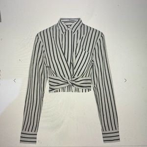 Alexander Wang. T Cropped Striped Shirt